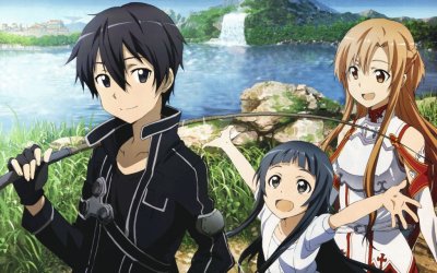 sao kirito, asuna y yui