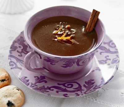 Hot Chocolate with Cinnamon Sticks