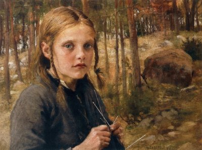 Elin Danielson-Gambogi A Girl Knitting Socks