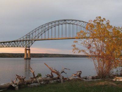 Sunset on Centennial Bridge in Miramichi NB Canada