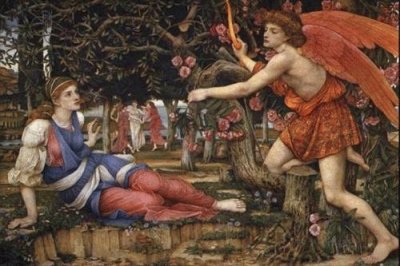 John Roddam Spencer-Stanhope- Love and the Maiden.