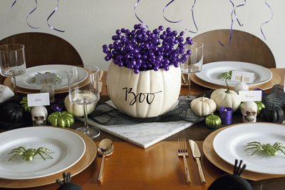 Elegant Halloween Party Table-BOO!!