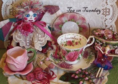 Vintage November Tea Cup Display