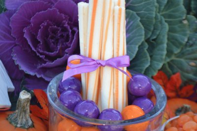 Autumn Dessert Table-Candy Sticks   Gum Balls