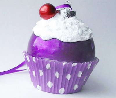 Royal Purple Cupcake Ornament