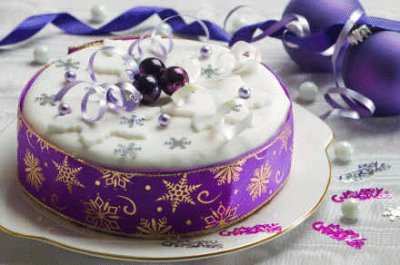 Purple and White Christmas Cake