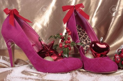 Christmas Decorations in Fuchia Shoes