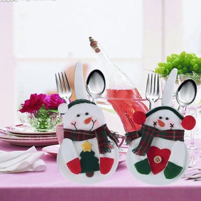 Christmas Snowman Silverware Holders