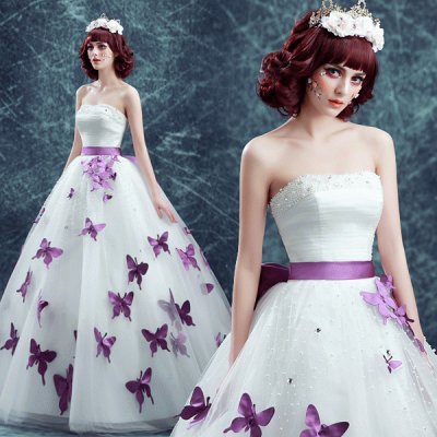 Romantic Butterfly Tulle Ball Gown