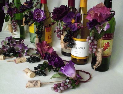 Elegant Decor of Grapes and Flowers