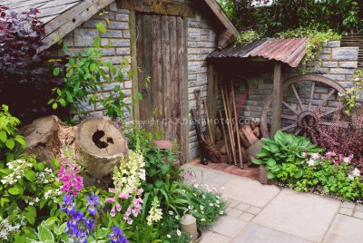 Rustic Stone Garden Shed