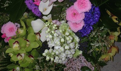 White and green flower arrangement