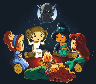 Cinderella Leia DarthWader Jasmine Ariel