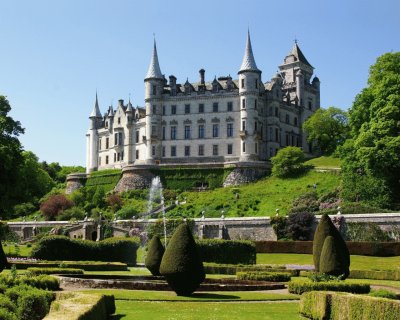 castle_scotland_park_garden_fountain_