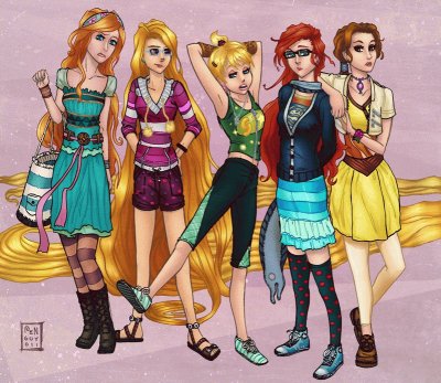 Giselle Rapunzel TinkerBell Ariel Belle