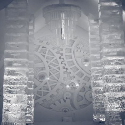 Ice Hotel Chandelier   Sculpture