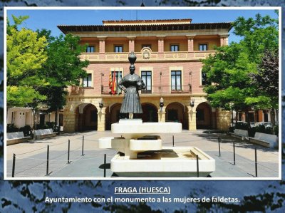 FRAGA (HUESCA)-MONUMENTO A LAS MUJERES DE FALDETAS