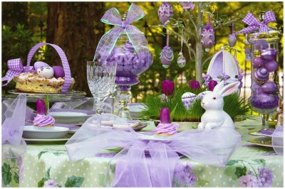 Pretty Lavender Easter Brunch Table