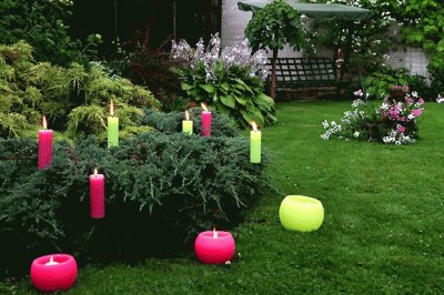 Pretty Garden Candles