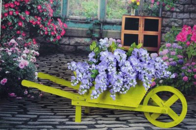 Wheel Barrow Farm Cart Planter