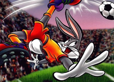 Bugs Bunny jugando futbol