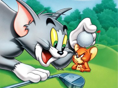 Tom y Jerry jugando golf