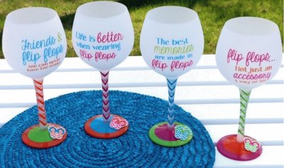 Flip Flop Party Wine Glasses