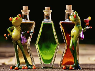 Ranas-  Bebidas, Botellas.