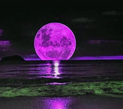 Blackberry Full Moon Over Columbia River-Oregon