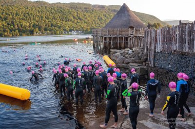 Triathlon swimmer Loch Tay