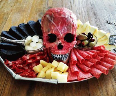 Creepy Skull Antipasto Platter