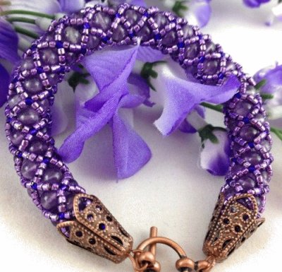 Handmade Beaded Amethyst Bracelet