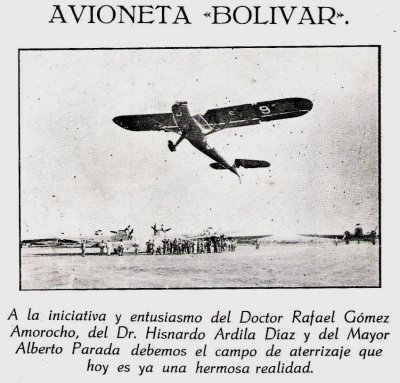 el primer aeroplano en el municipio