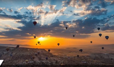 Balloons at Sunset in Turkey