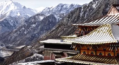 Monastery in Mountains of Tibet