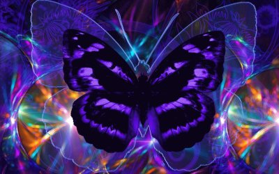 Pretty Purple Butterfly-Abstract Art