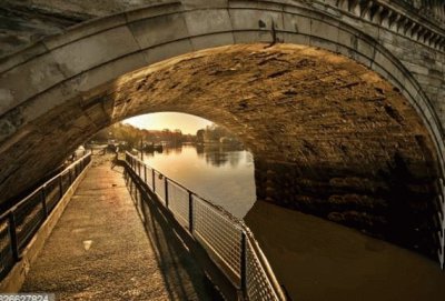 Sidewalk Under the Bridge