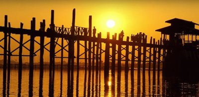 U Bein Bridge  Dusk 1850 Teakwood