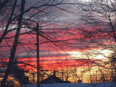 Sunset over neighbour 's house