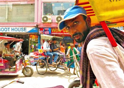 Rickshaws in Delhi market