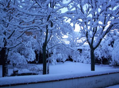 Casona paisaje nevado