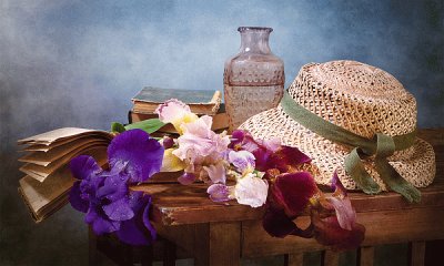 Still Life with Iris Flowers-Art