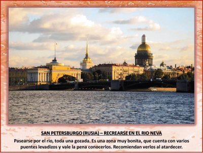 SAN PETERSBURGO (RUSIA) â€“ RECREARSE EN EL RIO NEVA