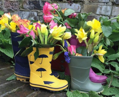 Clever Rain Boot Planters