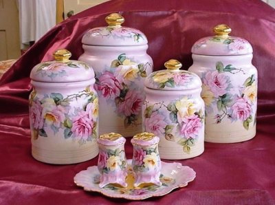 Hand Painted Vintage Canisters