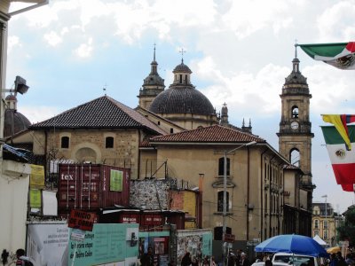 Banderas mexicanas en BogotÃ¡, Colombia.