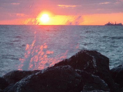 Tartous Syrie vague dans le soleil couchant