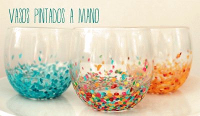 vasos pintados a mano