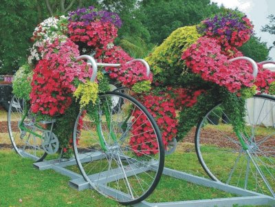 Bicycles with flowers