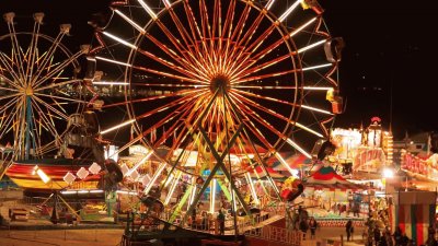 carnival scene at night